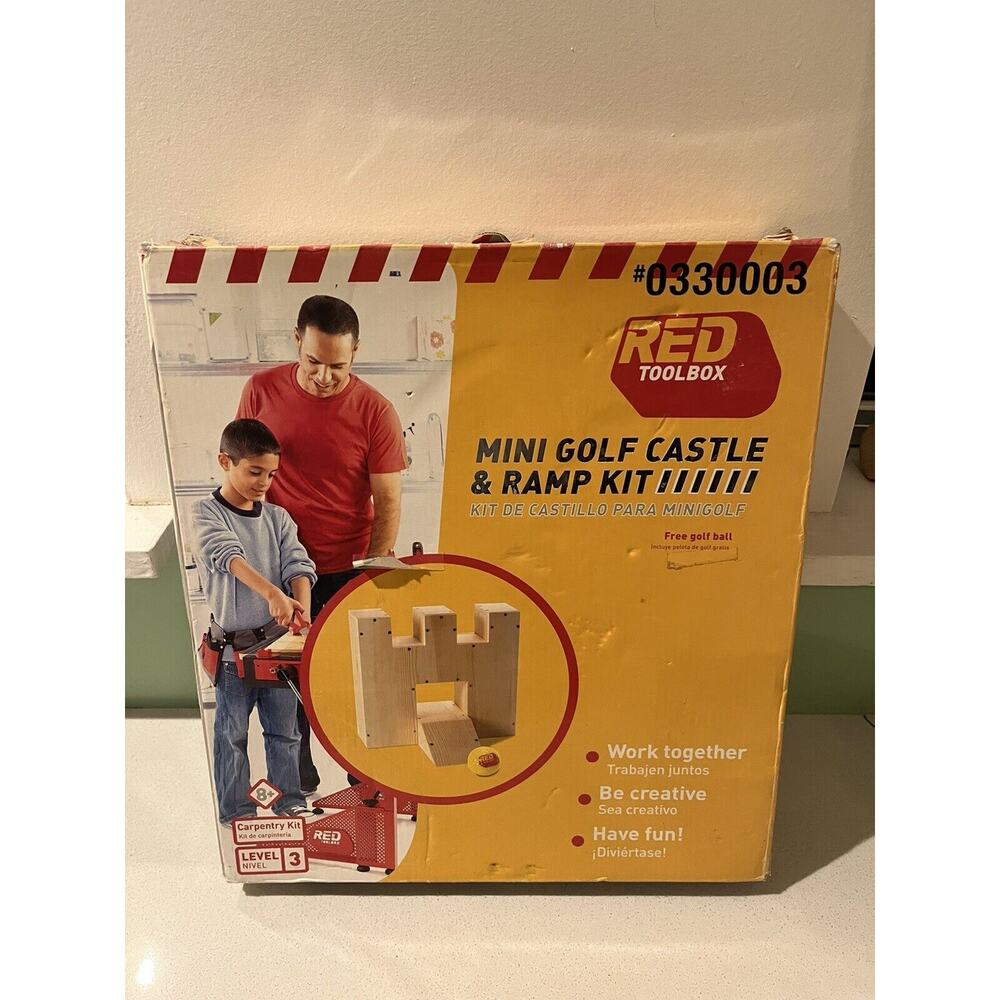 RED TOOLBOX Wooden Mini Golf Castle & Ramp Kit - Level 3 Carpentry New